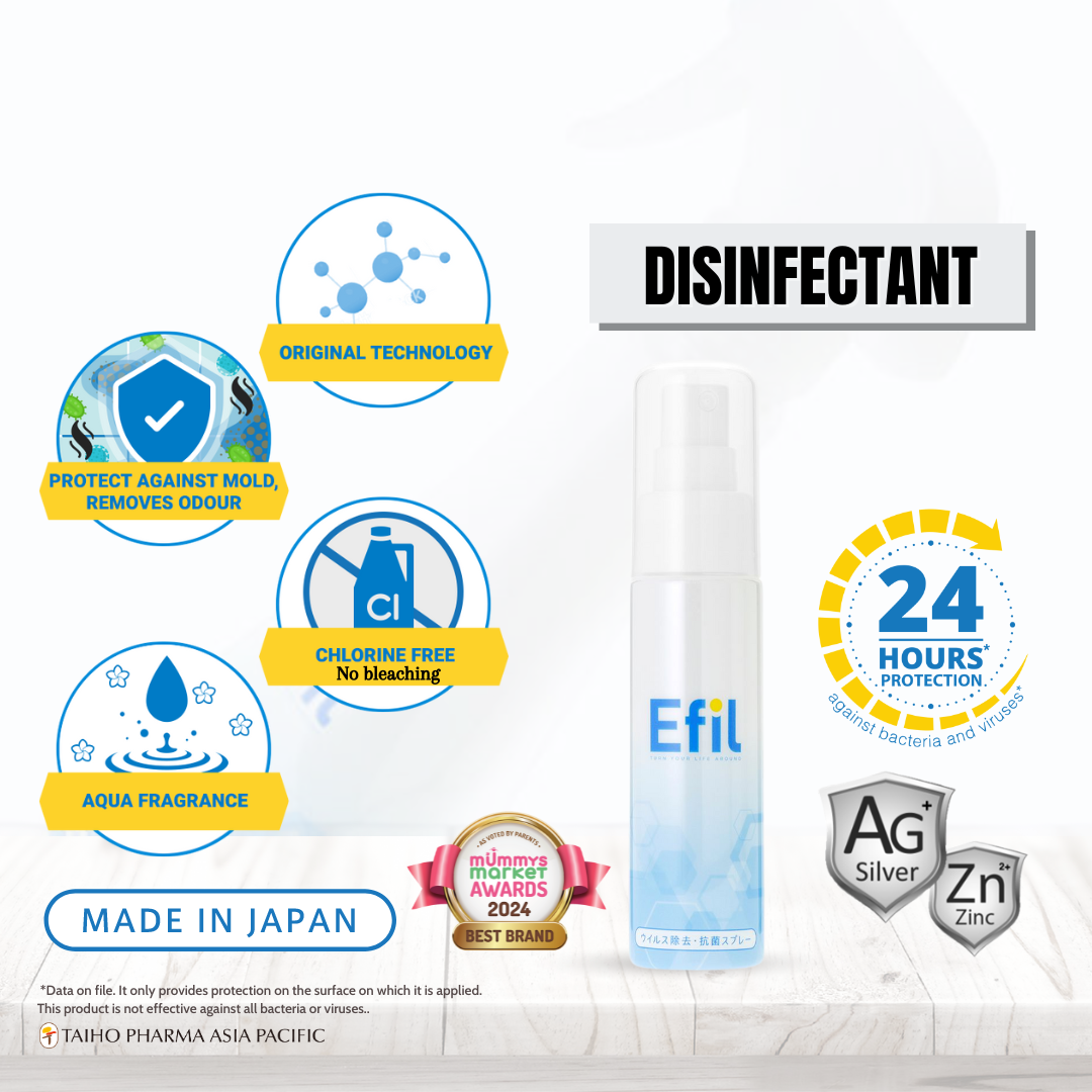 Efil Disinfectant Spray 50ml / 300ml - 24 Hours Barrier Protection Against Bacteria and Viruses