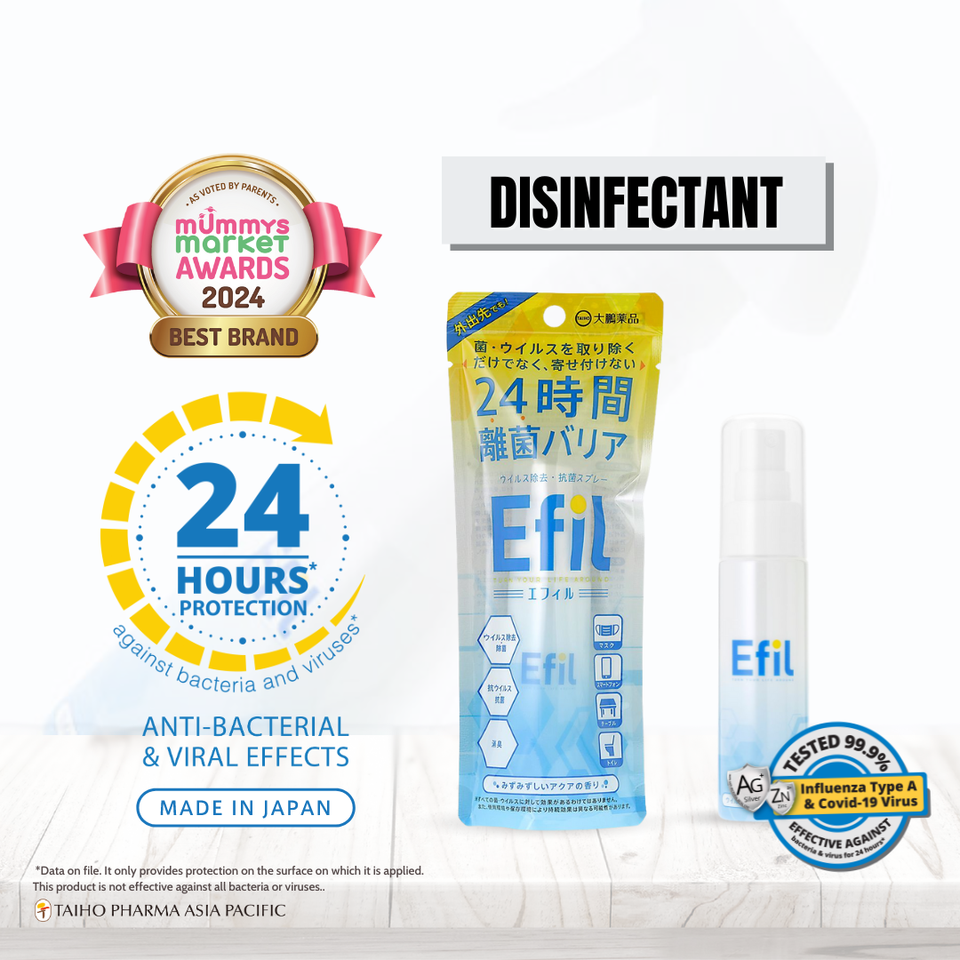 Efil Disinfectant Spray 50ml / 300ml - 24 Hours Barrier Protection Against Bacteria and Viruses