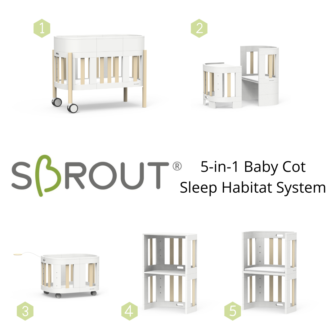 Kiki & Sebby SBROUT® 5-in-1 Multifunctional Baby Cot Bundle
