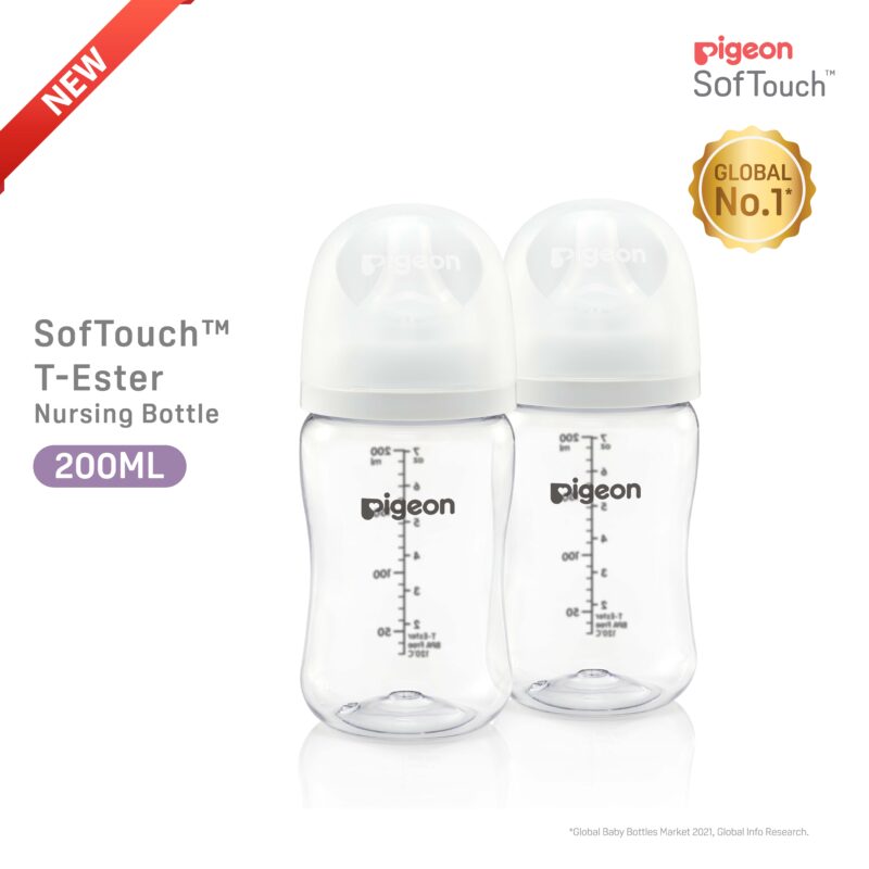 Pigeon SofTouch™ T-Ester Nursing Bottle - Twin Pack 200ml