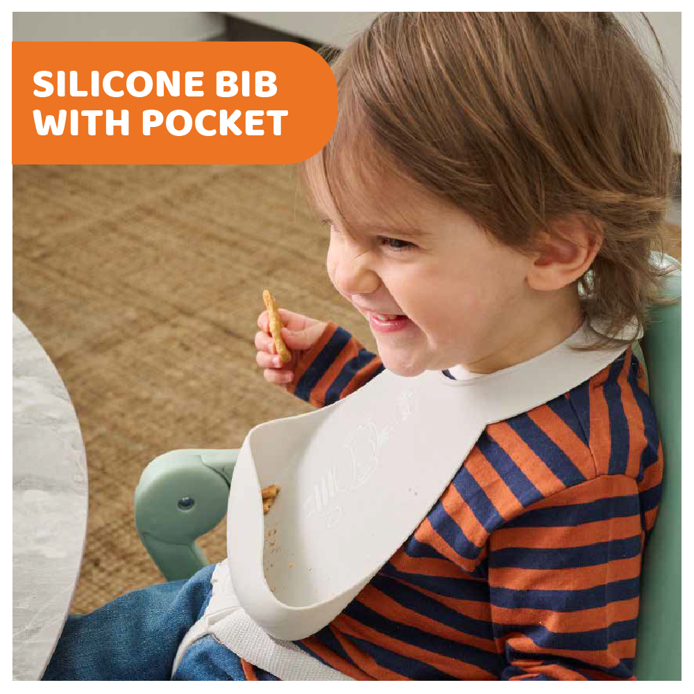Chicco Easy Roll Silicone Bib With Crumble Catcher