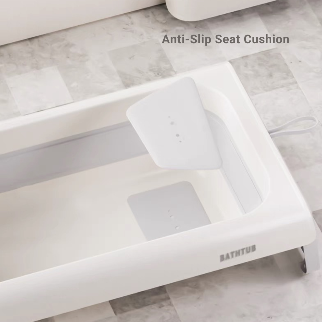 Lucky Baby Foldable Bath Tub with Thermometer, Bath Cushion