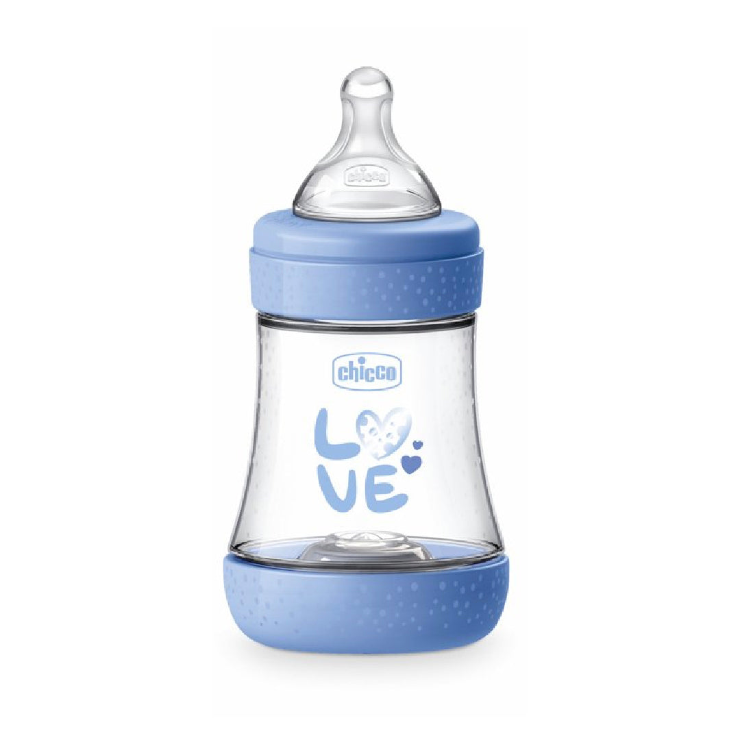 Chicco Perfect5 PP Silicone Feeding Bottle- 150ml/ 240ml/300ml (Pink/Blue)