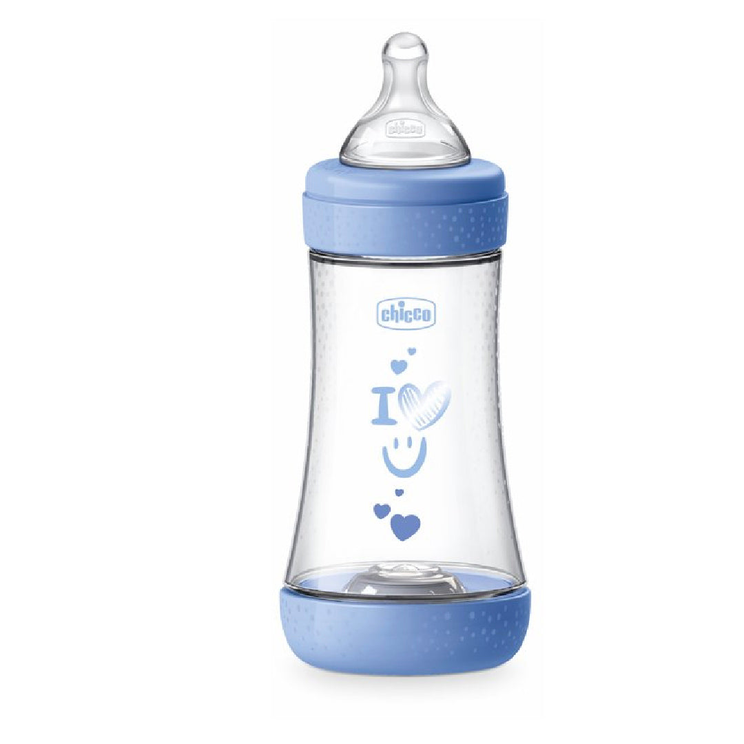 Chicco Perfect5 PP Silicone Feeding Bottle- 150ml/ 240ml/300ml (Pink/Blue)