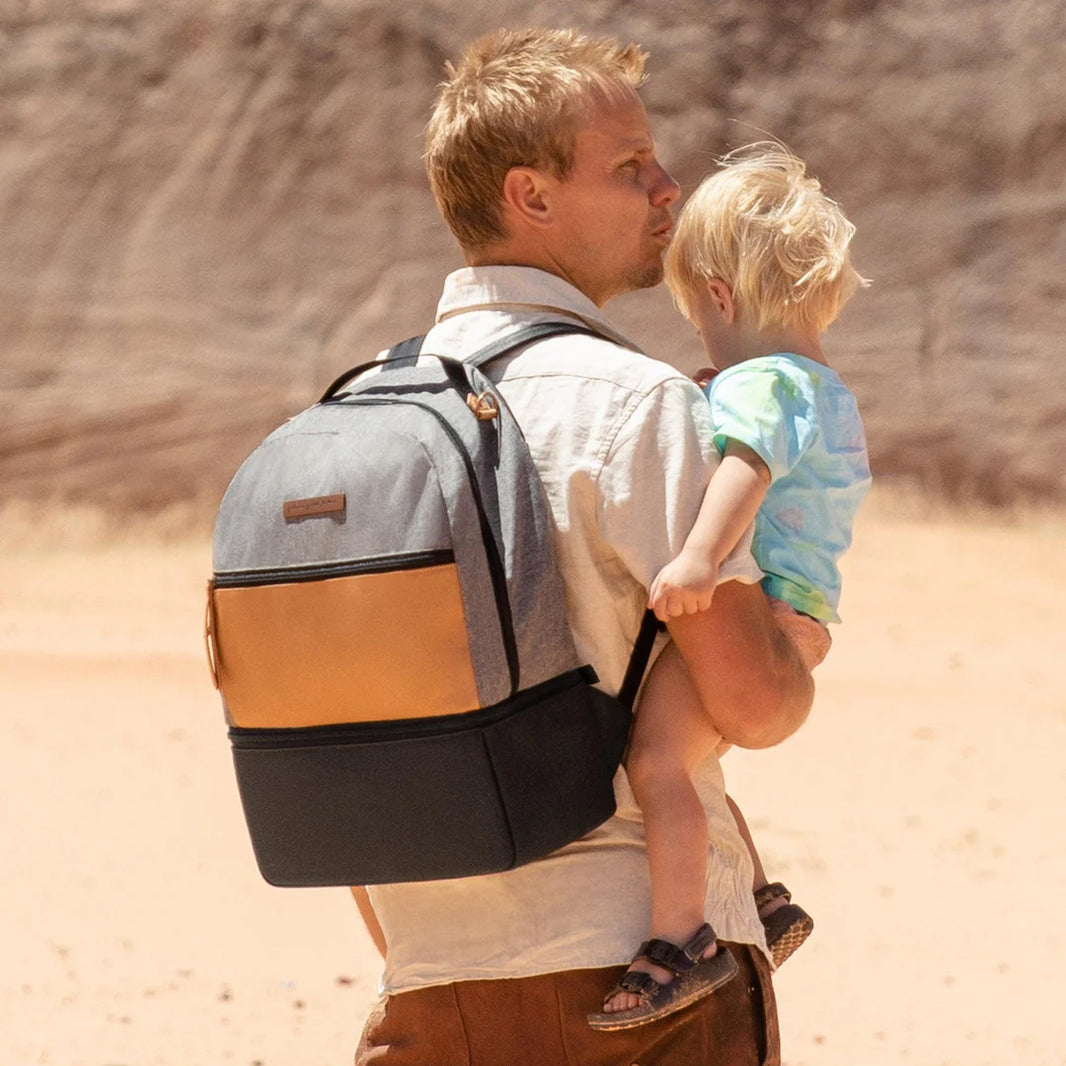 Petunia Pickle Bottom Axis Backpack: Camel/Graphite (CNY Promo + GWP)