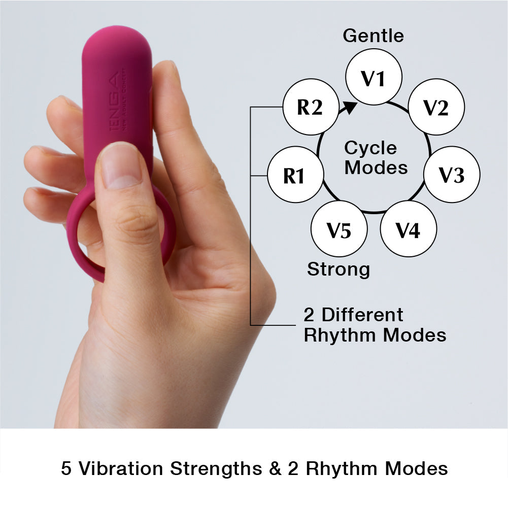 Tenga SVR Smart Vibe Ring Couple Vibrator Carmine