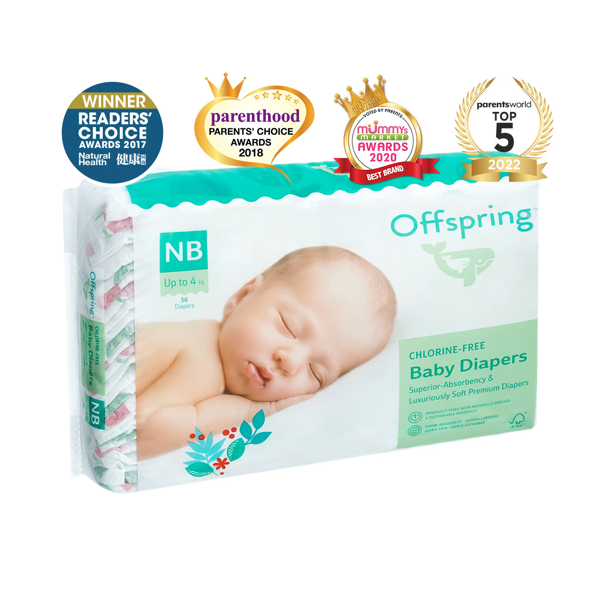 Offspring Fashion Diapers Tape (1 carton - 4 packets) - Random Designs