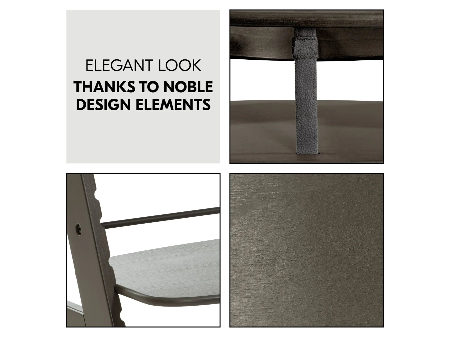 Hauck Alpha+ Trio: High Chair + Tray + Bouncer - Charcoal