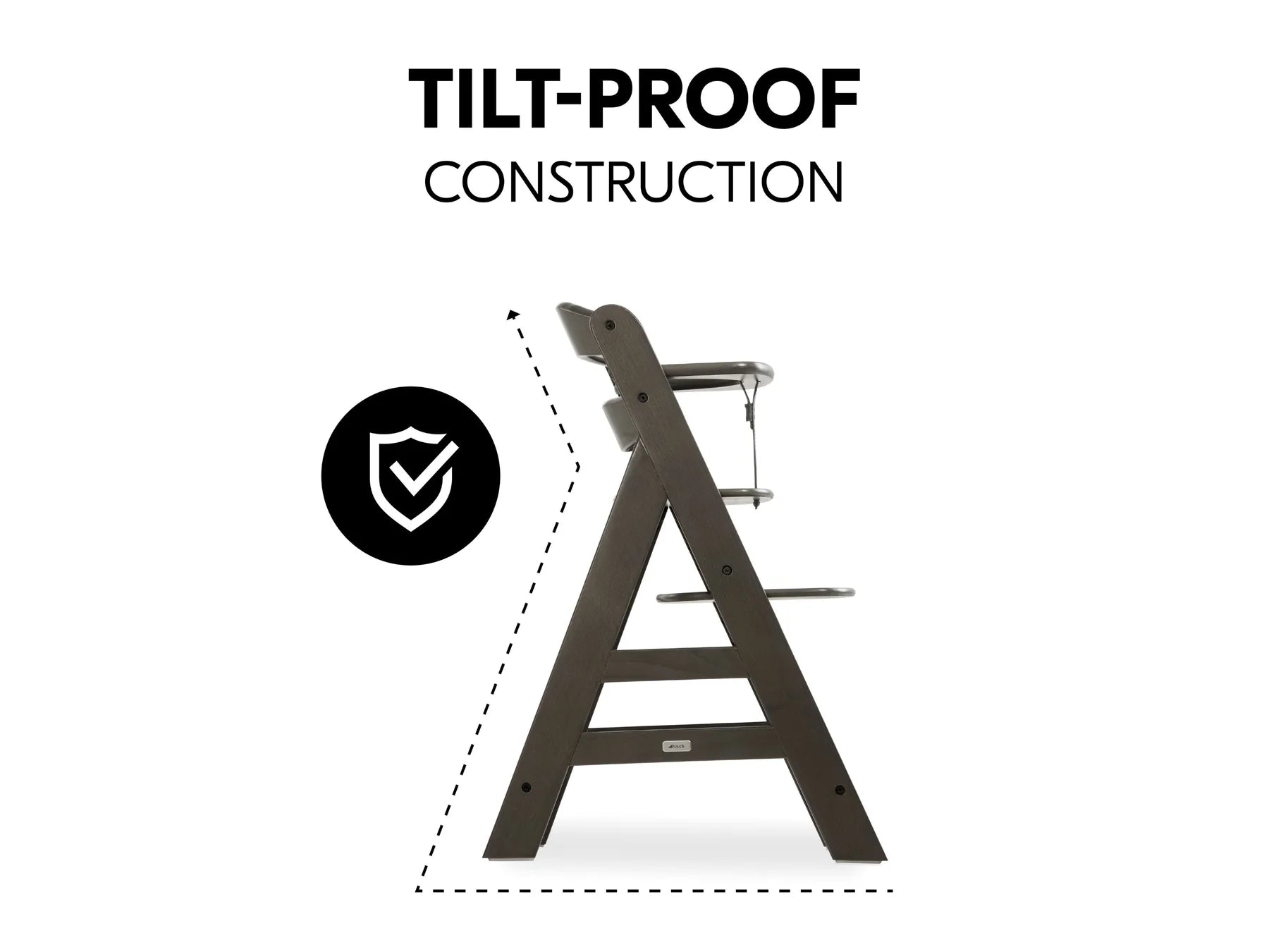 Hauck Alpha+ Trio: High Chair + Tray + Bouncer - Charcoal