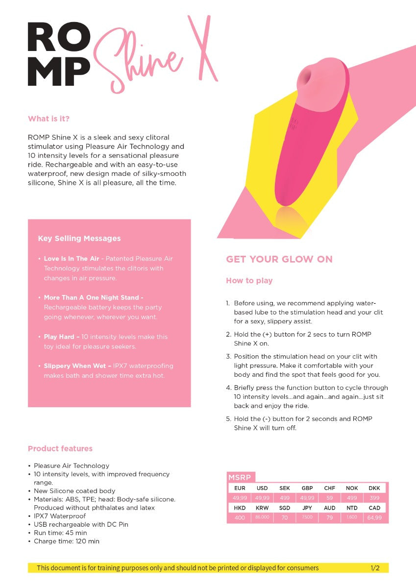 Romp Shine X Rechargeable Clitoral Stimulator Get Your Glow On