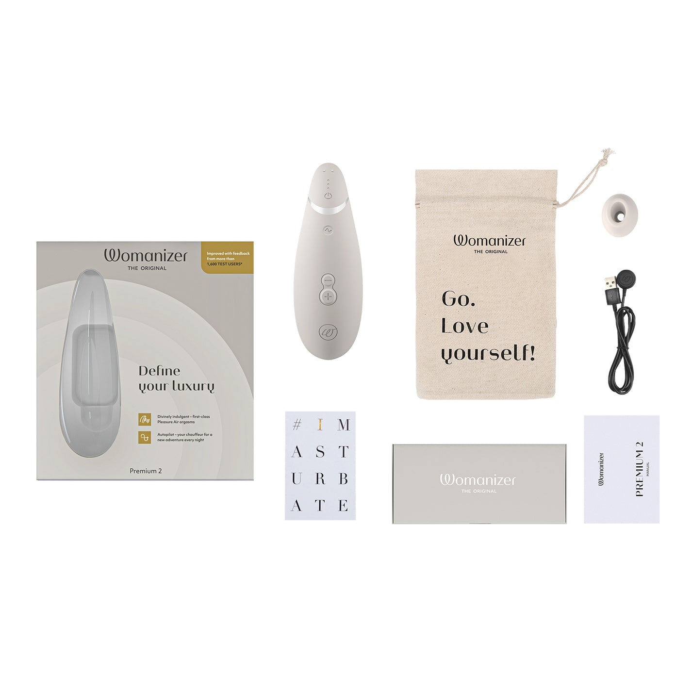 Womanizer Premium 2 Silicone Rechargeable Clitoral Stimulator Warm (Assorted Colour)