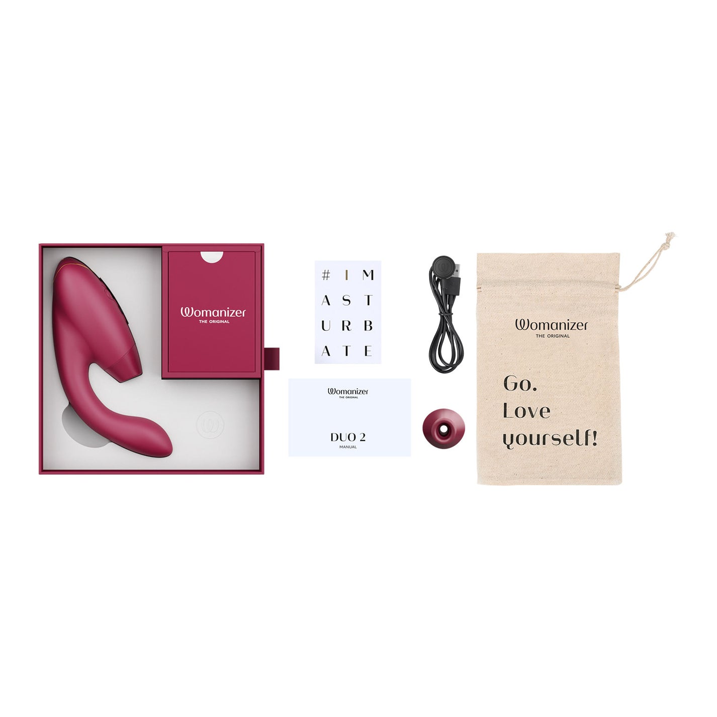 Womanizer Duo 2 Pleasure Air Clitoral Stimulator And G-Spot Vibrator (Bordeaux)