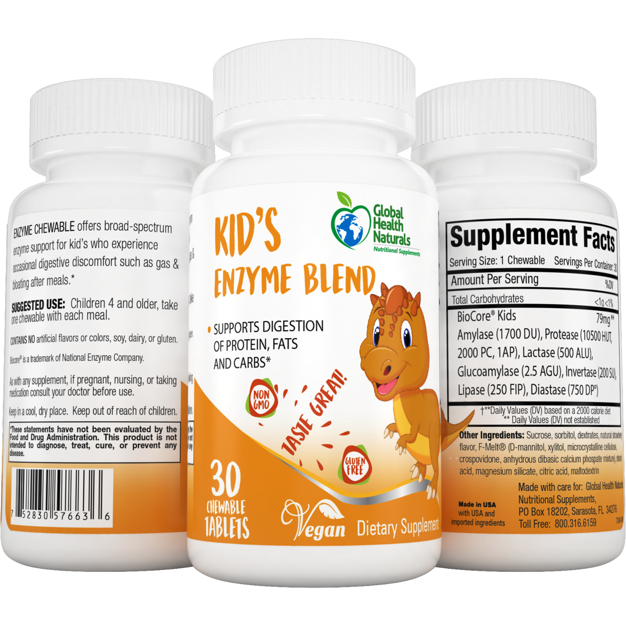 Global Health Naturals Kid's Enzyme Blend 30 ct | Little Baby.
