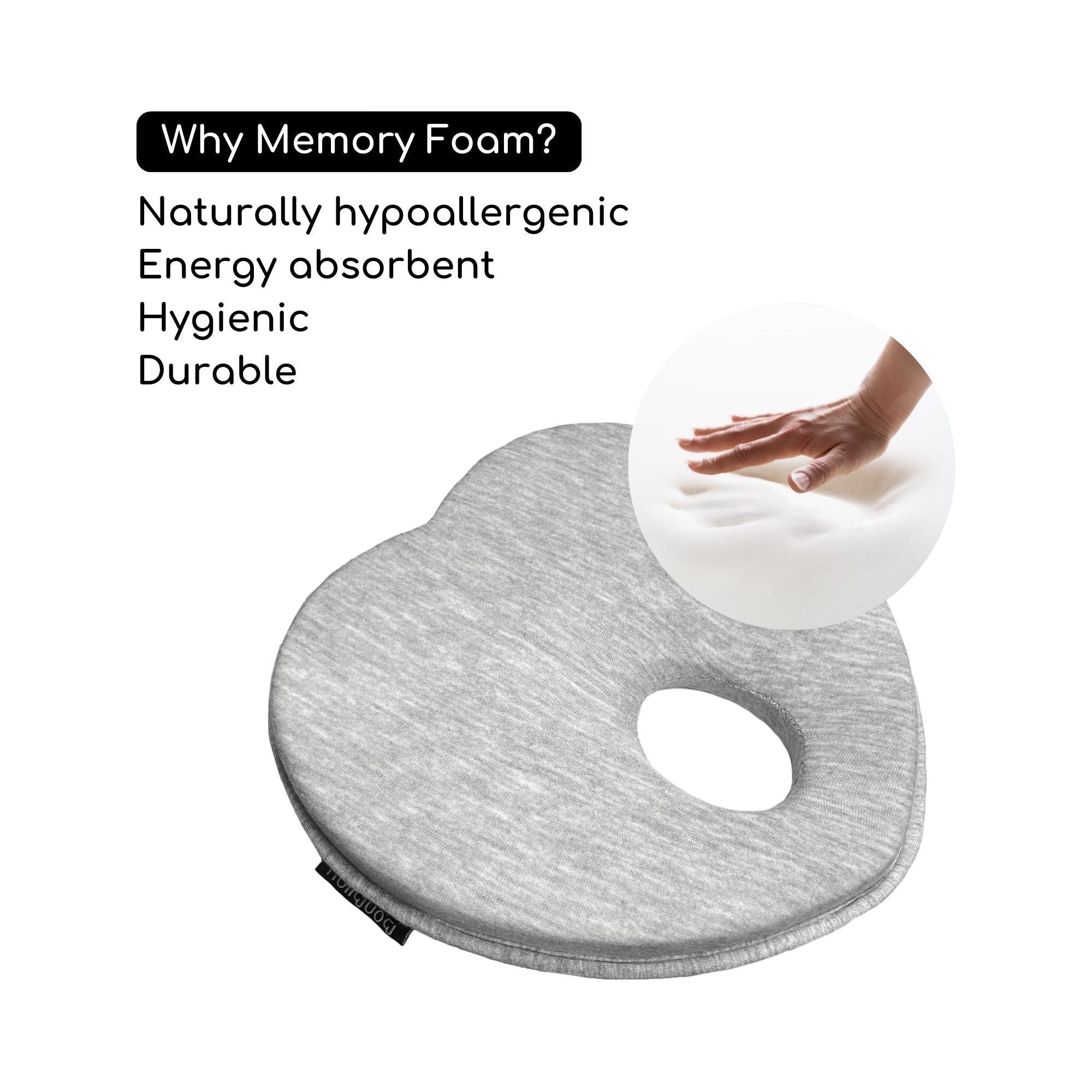 Bonbijou Snug Memory Foam Infant Pillow (Heart)