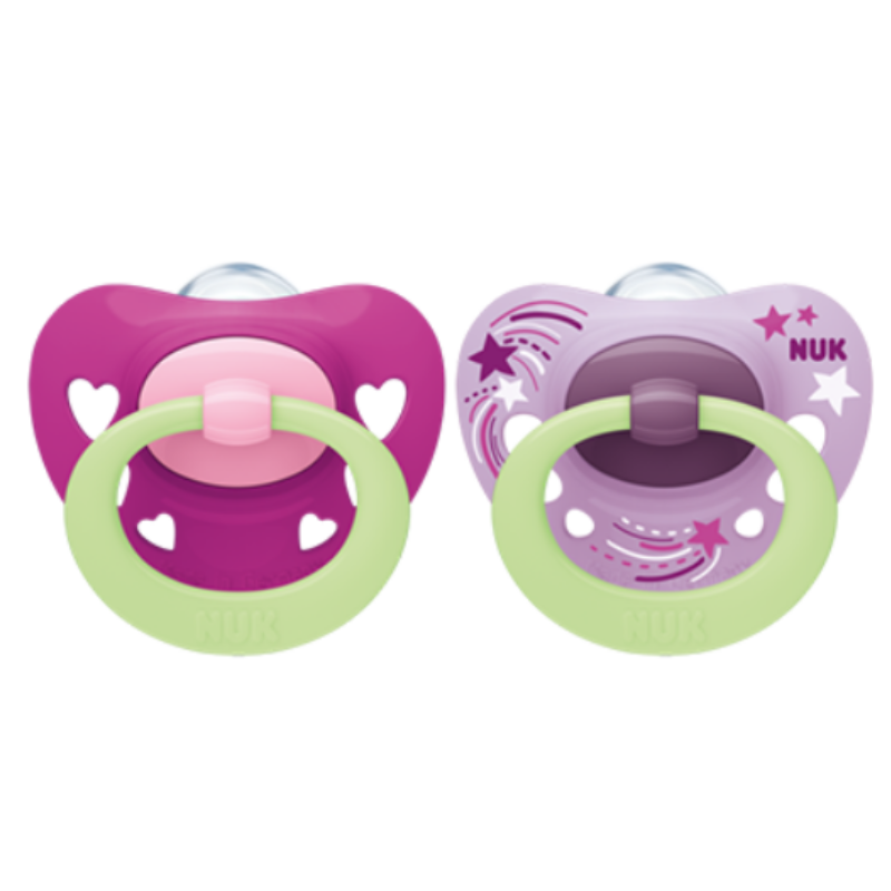 NUK Signature Night Silicone Soother (Assorted Designs)