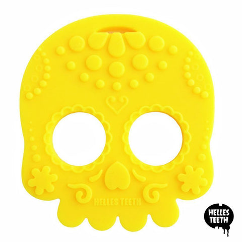 Helles Teeth Sugar Skull Teether (Yellow) | Little Baby.