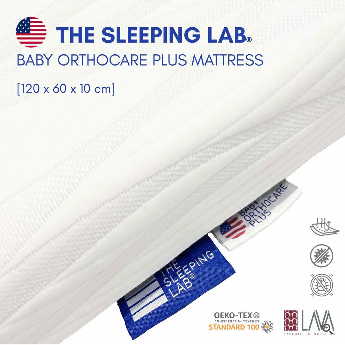 The Sleeping Lab Baby OrthoCare Plus Mattress - 120x60x10cm (Micro-Tencel Fabric)