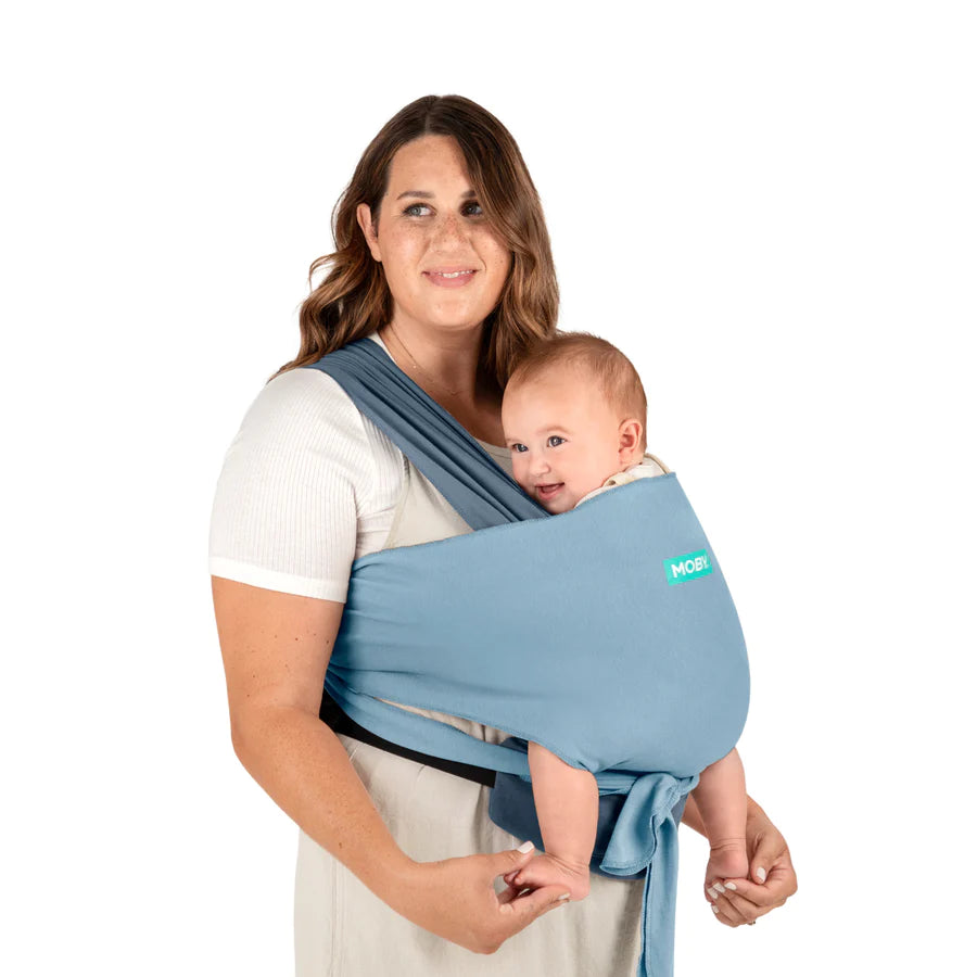 Moby Easy Wrap Carrier - Sea Spray Blue