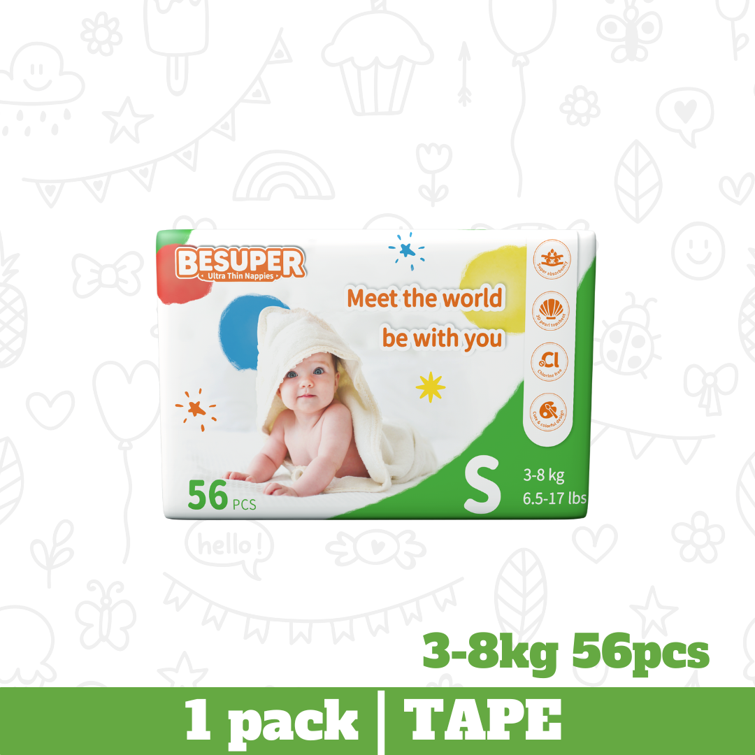 Besuper Ultra-Thin Tape Diapers (Size S to M)