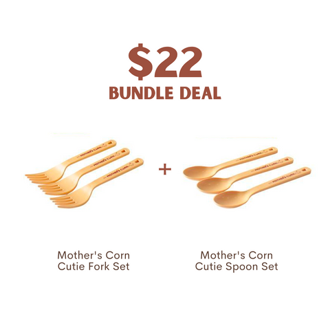 Mother's Corn Cutie Fork Set + Spoon Set [Bundle $22]
