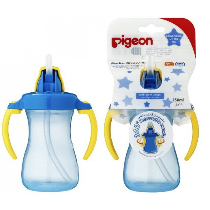 Pigeon Petite Straw Bottle 150ml 9m+ - Blue | Little Baby.