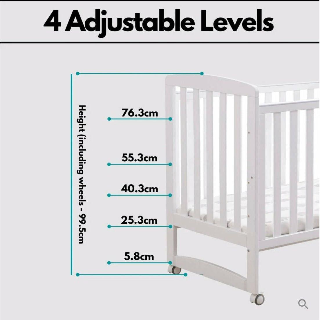 Palette Box Sweet Dreams Avant Garde 10-in-1 Convertible Baby Cot with Anti-Colic System (ACS) & Rocker - Drop Gate (120x60cm)