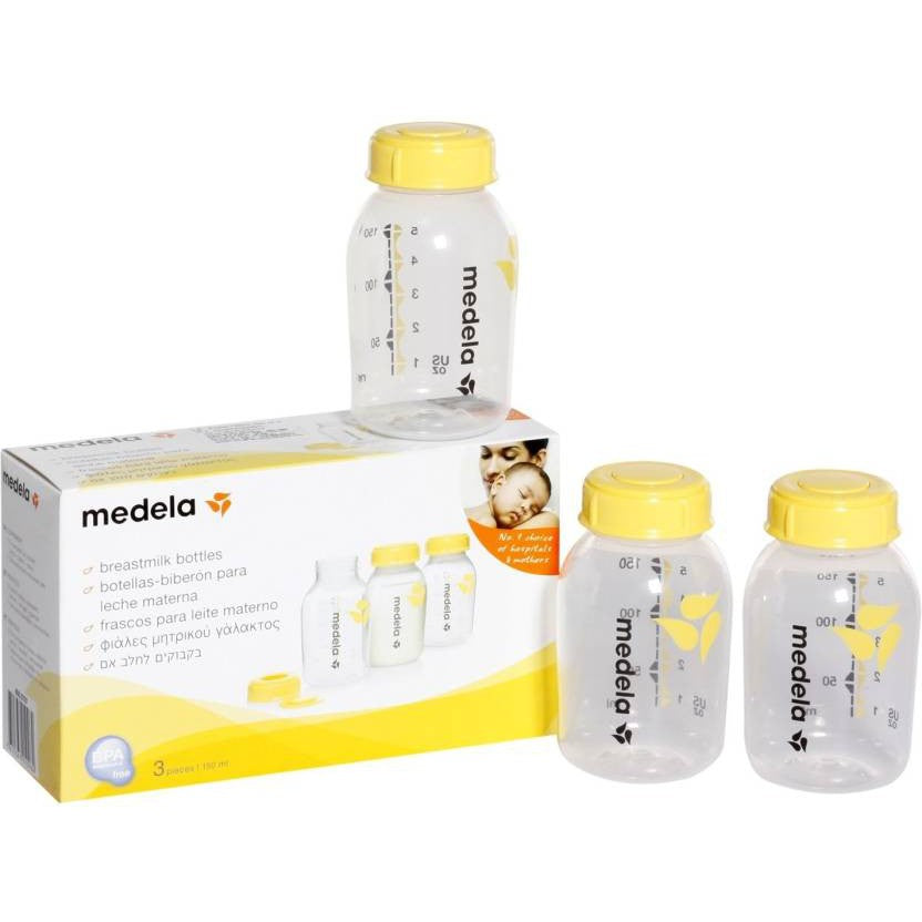 Medela Breast Milk Storage Bottles 150ml 3 IN 1 w/Print | Little Baby.