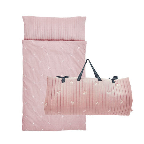 Caraz Portable Nappy Bedding Set - Grey / Pink (NEW) | Little Baby.