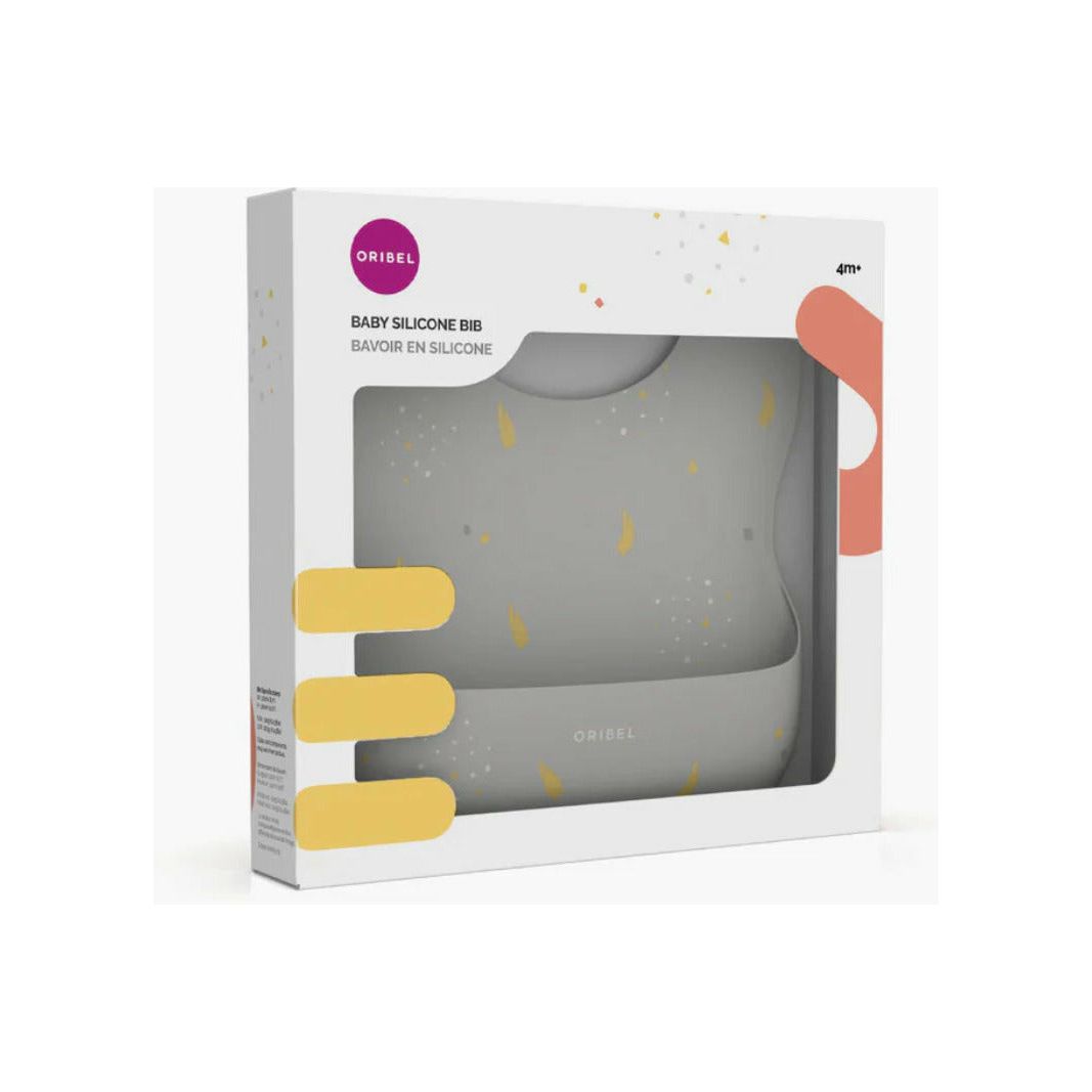 Oribel Baby Silicone Bib - Earl Grey