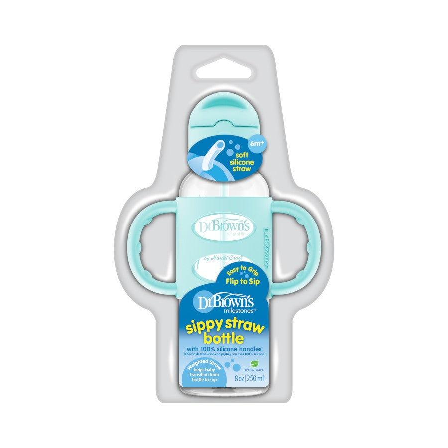 Dr. Brown’s PP Narrow Sippy Straw Bottle w Silicone Handles (Assorted Designs