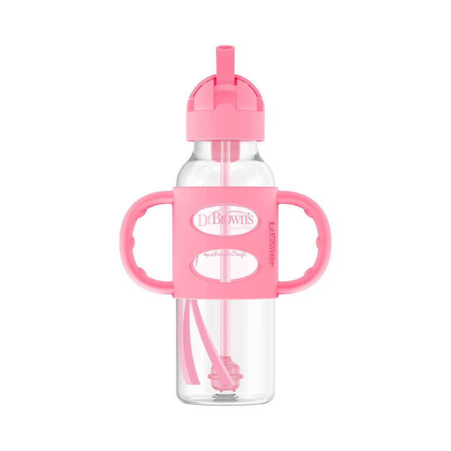 Dr. Brown’s PP Narrow Sippy Straw Bottle w Silicone Handles (Assorted Designs