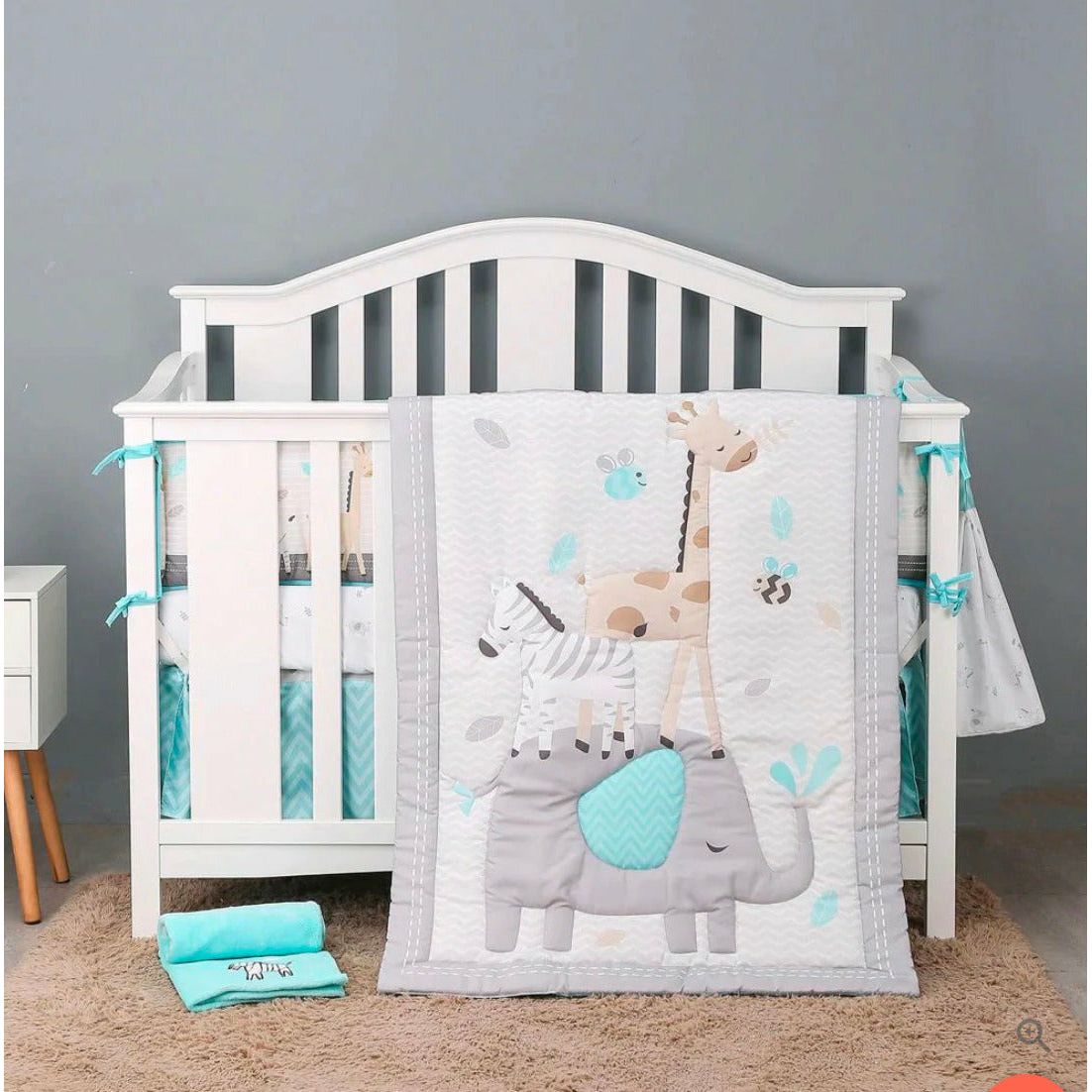 Palette Box 8-Pieces Bedding Set – Grey Party Zoo