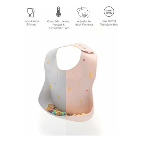 Oribel Baby Silicone Bib - Grapefruit Pink