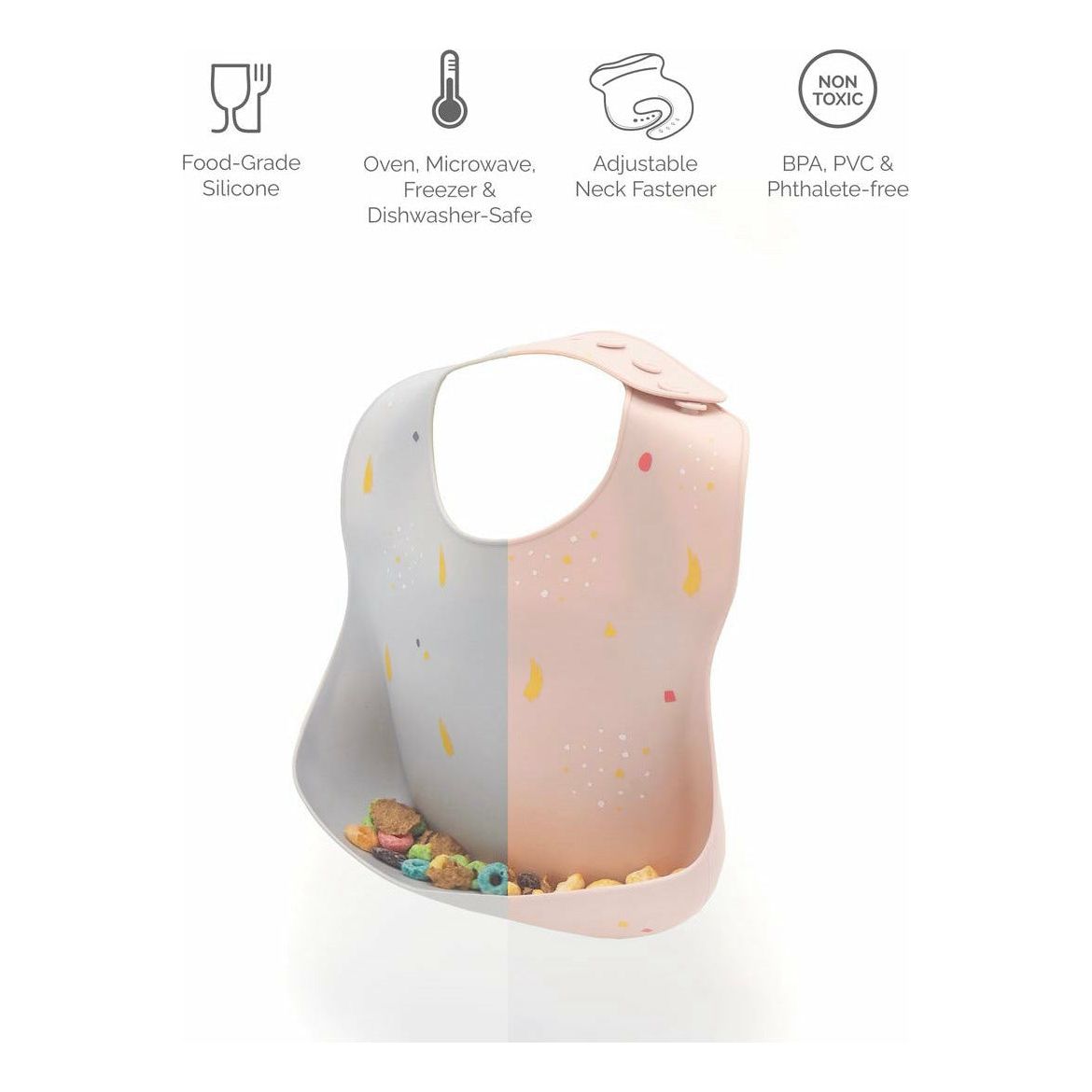 Oribel Baby Silicone Bib - Grapefruit Pink