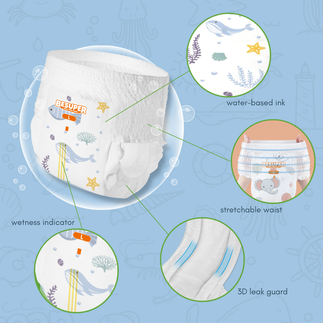 Besuper Ultra-Thin Tape Diapers (Size S to M)