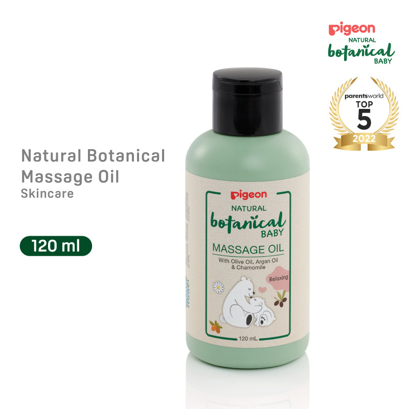 Pigeon Natural Botanical Baby Massage Oil 120ml x3