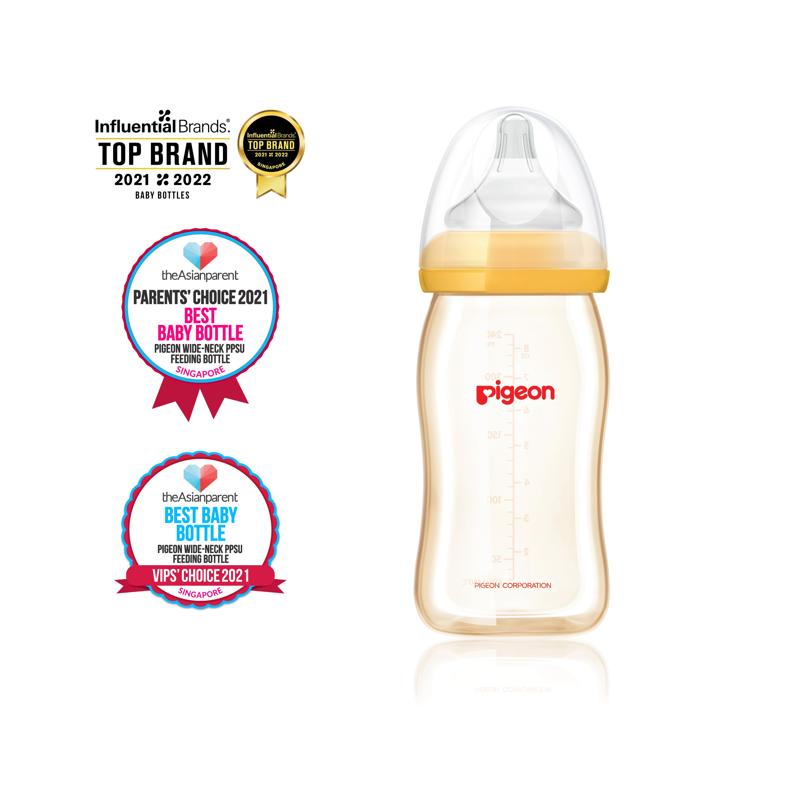 Pigeon SofTouch Peristaltic PLUS PPSU Nursing Bottle - 240 ml (w Nipple Size M)