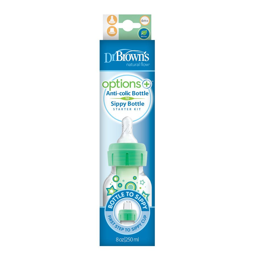 Dr. Brown’s Natural Flow Options+ Sippy Bottle Starter Kit (Assorted Designs)