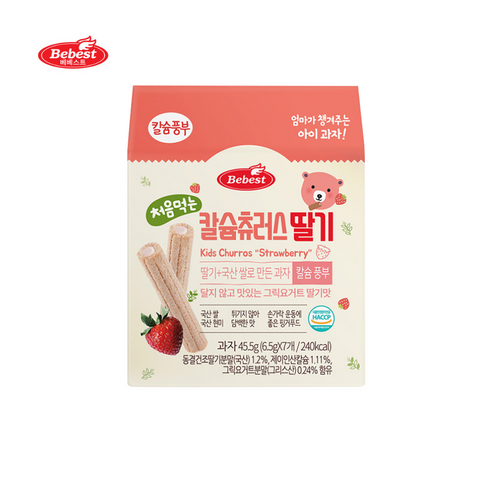 Bebest Kids Calcium Churros - Strawberry (6.5g x 7ea)