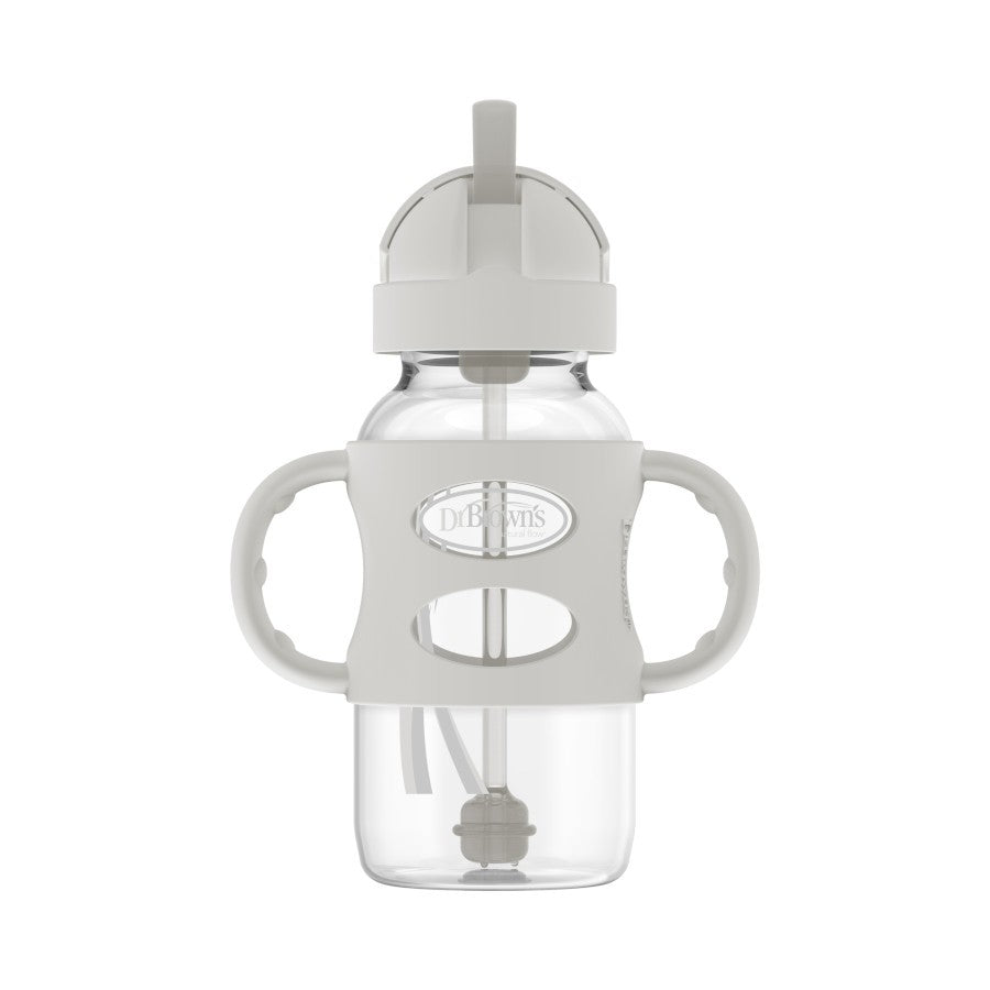 Dr. Brown’s 270ml Wide-Neck Sippy Straw Bottle w Silicone Handle (Assorted Designs)