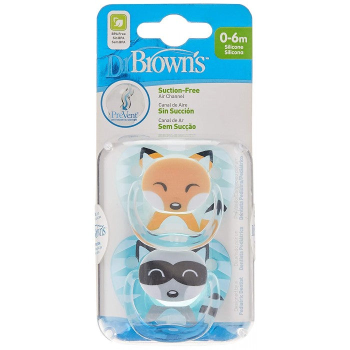 Dr. Brown’s Prevent Printed Shield Pacifier Twin Pack (Assorted Designs)