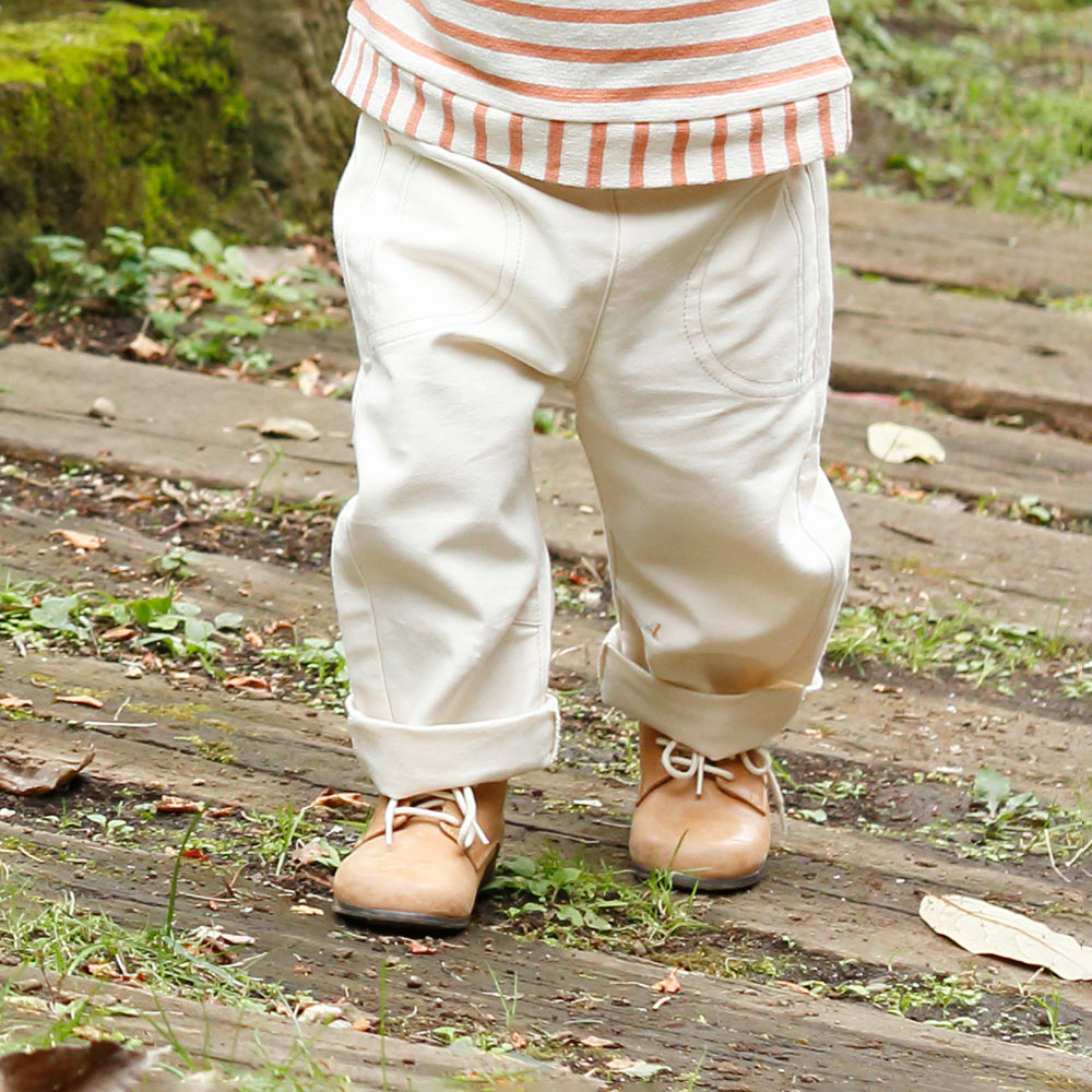 10mois Organic Denim Pants - White | Little Baby.