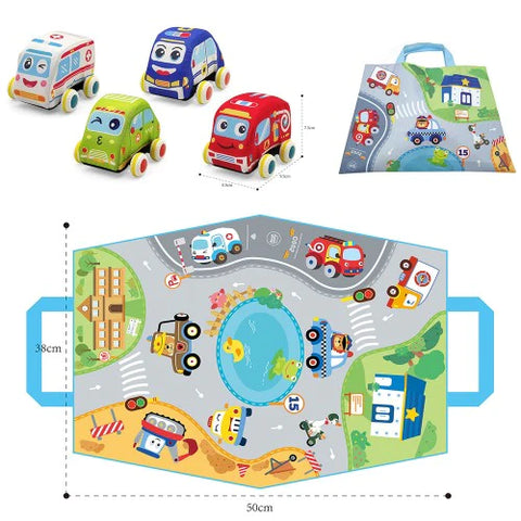 Lucky Baby Soft Pull Back Vehicle Set