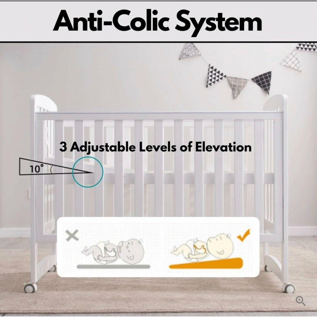 Palette Box Sweet Dreams Avant Garde 10-in-1 Convertible Baby Cot with Anti-Colic System (ACS) & Rocker - Drop Gate (120x60cm)