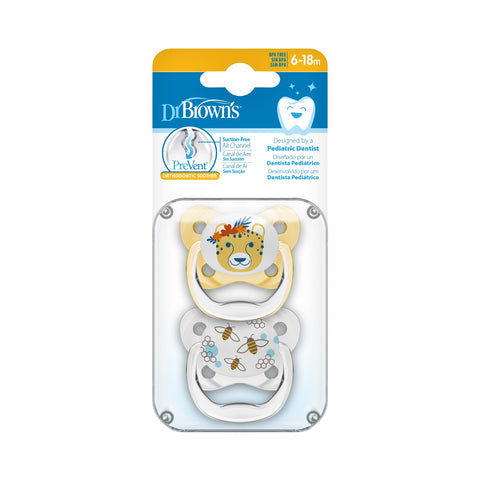 Dr. Brown’s Prevent Shield Pacifier Twin Pack (Assorted Designs)
