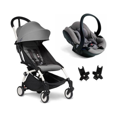 BABYZEN YOYO² Travel System - Grey bundle (car seat + fabric pack with frame) | Little Baby.