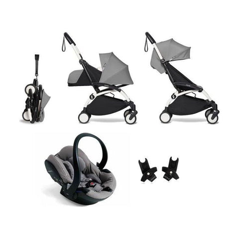 BABYZEN YOYO² Travel System - Grey bundle (car seat + fabric pack with frame) | Little Baby.