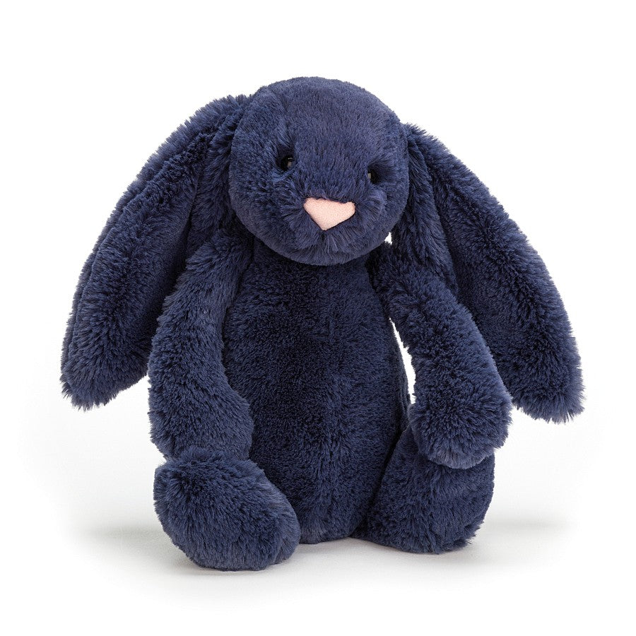 JellyCat Bashful Navy Bunny - Medium H31cm | Little Baby.