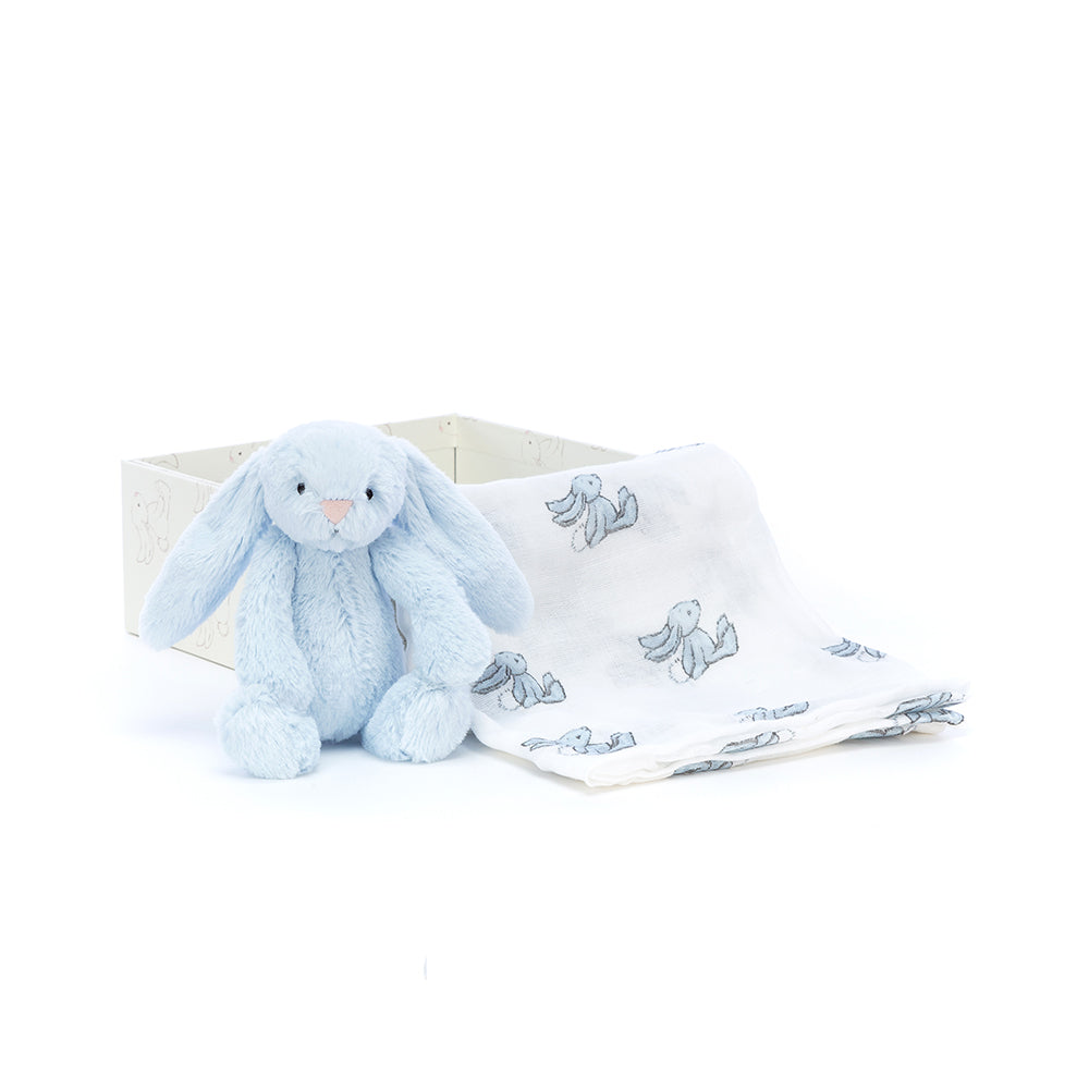 JellyCat Bashful Blue Bunny Gift Set | Little Baby.