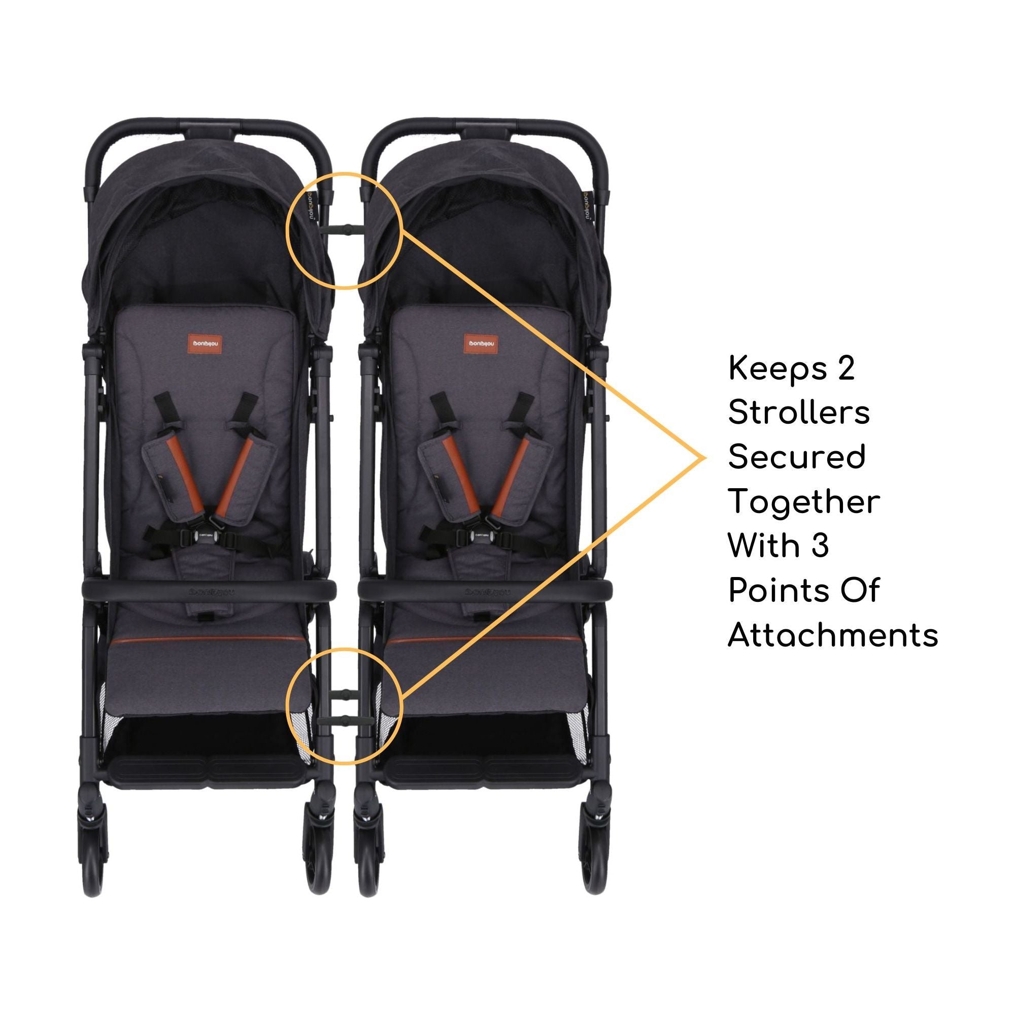 Bonbijou Twin Stroller Adaptor Set (3pcs)
